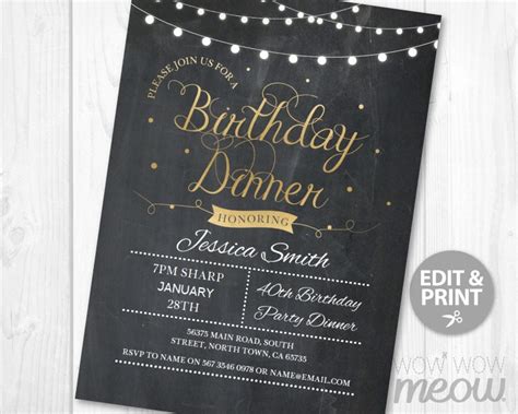 41 Birthday Dinner Invitation Wording Background Free Invitation