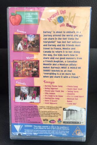 Barney Around The World With Barney Vhs Pal 2001 Rare Ebay