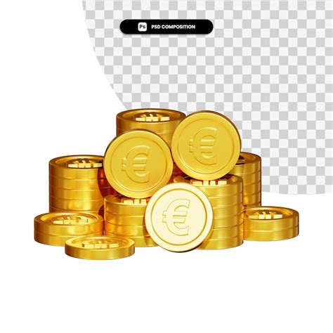 Premium PSD Stack Of Golden Coins In 3d Rendering Isolated