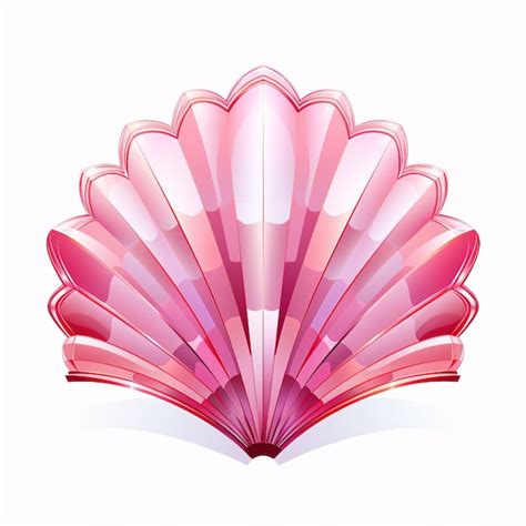 Premium Photo | A pink shell with a white background