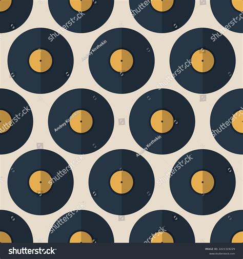 Vinyl Records Seamless Pattern Vinyl Background Stock Vector Royalty