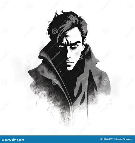 Mysterious Male Character Photo Realistic Illustration - Generative AI ...