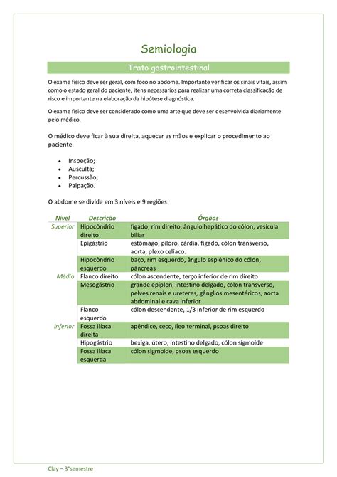 SOLUTION: Semiologia trato gastrointestinal - Studypool 