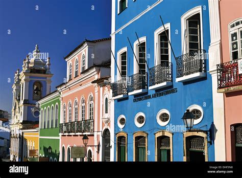 Brazil, Bahia, Salvador da Bahia, house in colonial style, architecture, portuguese colonial ...