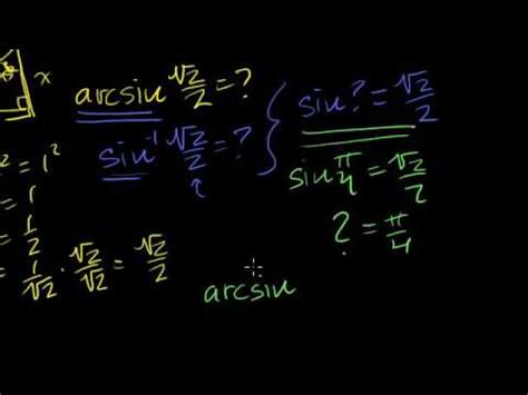 Inverse Trig Functions Arcsin Trigonometry Khan Academy YouTube