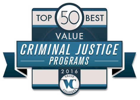 Top 50 Best Value Undergraduate Criminal Justice Programs | Value Colleges