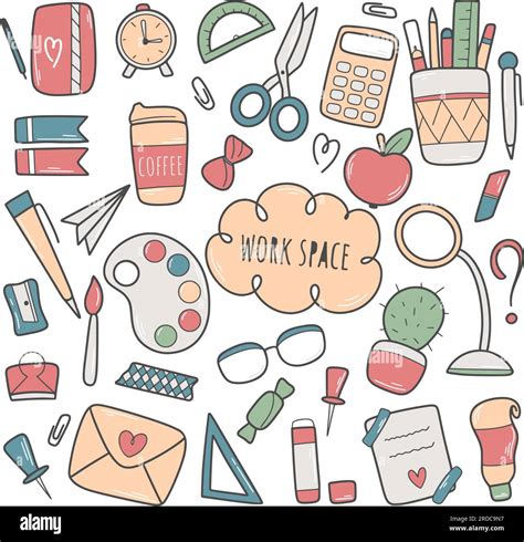 Stationery items Stock Vector Images - Alamy