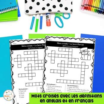 French St Patrick S Day Crosswords Saint Patrick Mots Crois S Cach S