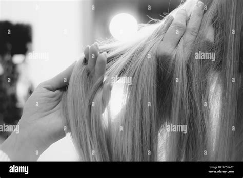Blonde Hair Black And White Stock Photos Images Alamy