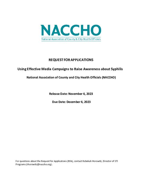 Fillable Online Naccho S New Request For Applications Using Effective