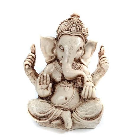 Figurka Ganesha kremowa (Ganesh) 20 cm - sklep orientalny EtnoBazar.pl