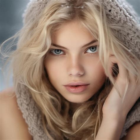 Premium Photo Blue Eyed Blonde Woman Outdoors Spring