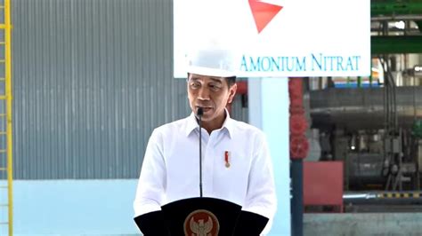 Resmikan Pabrik Amonium Nitrat Di Bontang Jokowi Tambah Bahan Baku