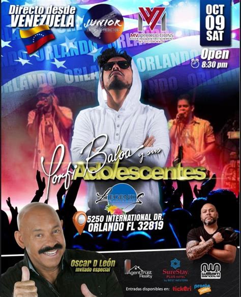 Porfi Baloa Y Sus Adolecentes En Vivo ORLANDO FLORIDA Tickets Boletos