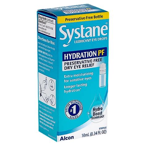 Systane Hydration Pf Lubricant Eye Drops 034 Fl Oz Shoprite