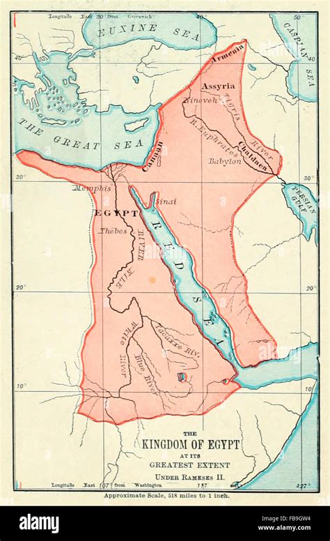 Carte du Royaume d Égypte à son apogée sous Ramsès II Photo Stock Alamy