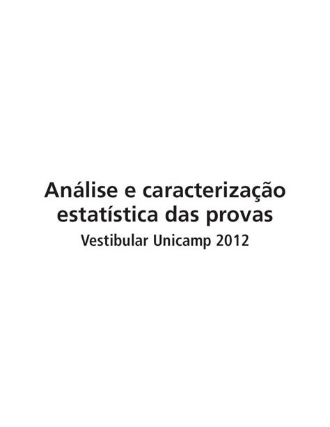 PDF Análise e caracterização estatística das provasconhecimento