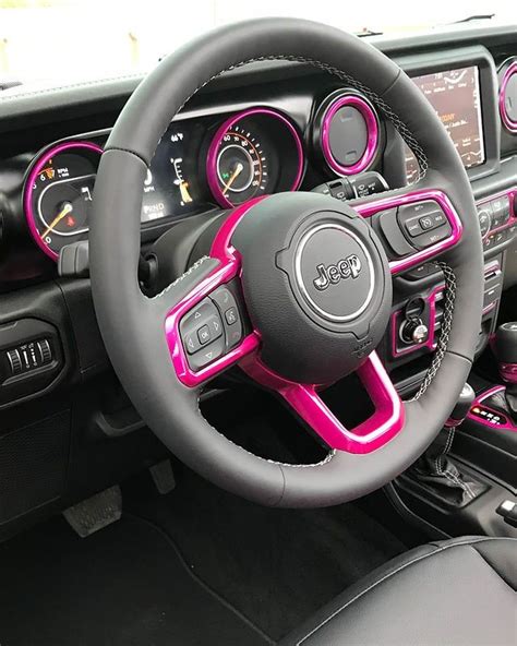 Custom Pink Jeep Wrangler Interior