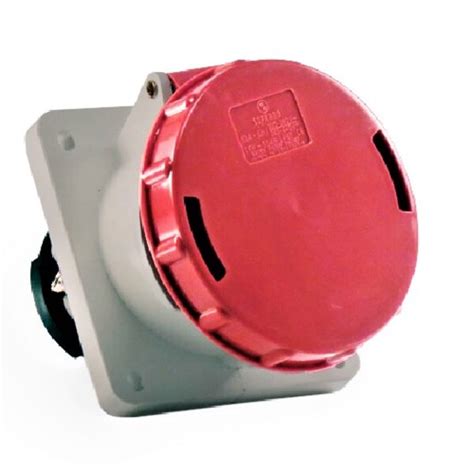 Tomada Industrial Embutir Ip67 63a 3p T 380 440vca Vermelho 6h Tep 4546