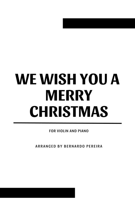 We Wish You A Merry Christmas Violin And Piano Sheet Music Traditional Christmas Song