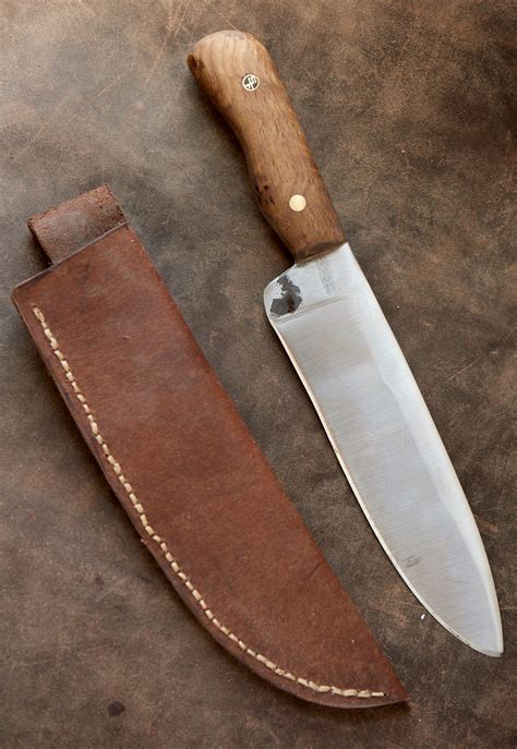 Hand Forged Carbon Steel Camp Knife With Oak Handle And Custom Etsy