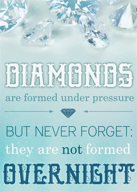 Diamonds Are Formed Under Pressure But Never Forget They Are Not