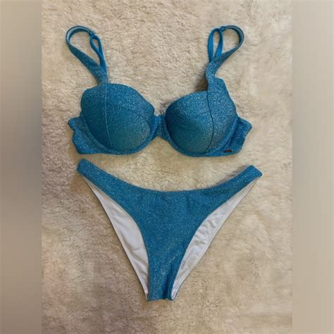 Pink Victoria S Secret Swim Pink Vs Blue Sparkle Bikini Set Poshmark