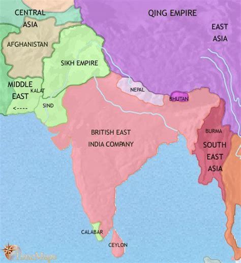 Map of India and South Asia at 1837CE | India map, Ancient india map ...