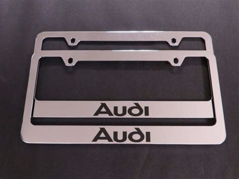 2 Audi Stainless Steel Chrome License Plate Frame Ebay