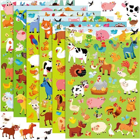 Amazon.com: Teling 48 Sheets Waterproof Stickers for Kids Animal Space ...