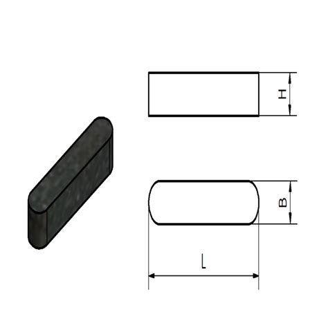 Passfeder DIN 6885 Form A 5x5x25 Stahl Blank MOTEDIS