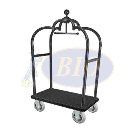 Stainless Steel Luggage Birdcage Trolley Black