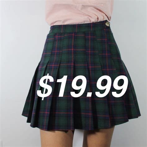 New 90s Grunge Green Plaid Outfit Plaid Outfits Plaid Tennis Skirt