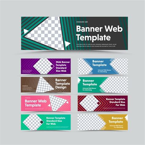 Gran Conjunto De Plantillas De Banners Web En Color Horizontal Con