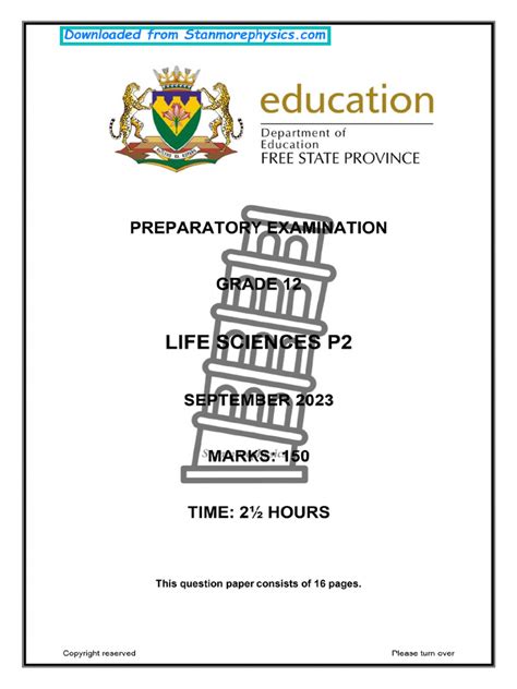 Fs Life Sciences Grade 12 Trial Exam 2023 P2 And Memo Pdf