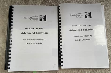 Acca Lecture Notes Acca Advanced Taxation Atx Singapore Version