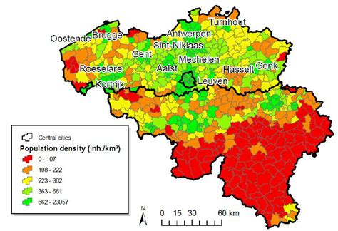 Belgium Population Density Map