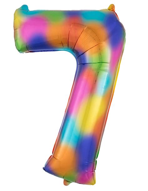 Ballon aluminium chiffre arc en ciel 63 x 88 cm décoration