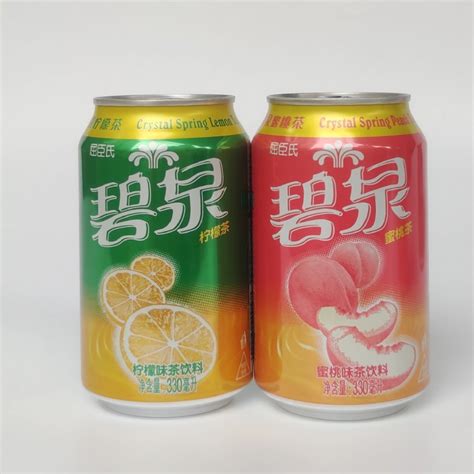 屈臣氏watsons罐装碧泉柠檬茶饮料水蜜桃味330ml24罐广东新货虎窝淘