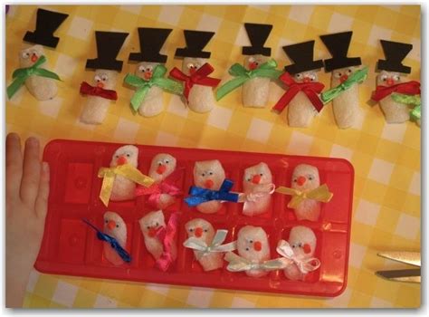 Packing Noodle Snowmen Homemade Advent Calendars Wooden Pegs Sensory