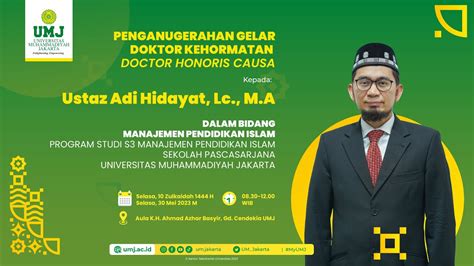 Penganugerahan Gelar Kehormatan Doktor Honoris Causa Ustaz Adi Hidayat