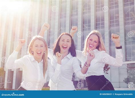 Business Women Celebrating Their Success Stock Image - Image of gesture ...