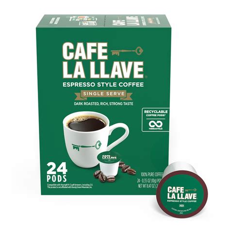 Café La Llave Coffee Espresso Style Dark Roasted Single Serve Pods 0