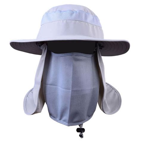 Unisex Uv Protect Face Neck Flap Sun Cap With Mask Headband Fishing