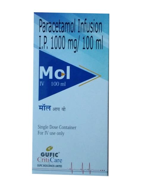 100ml Paracetamol Infusion Packaging Type Vial Dose 100mg At Rs 250