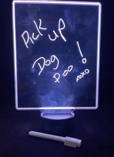 Led Dry Erase Note Lamp Etsy