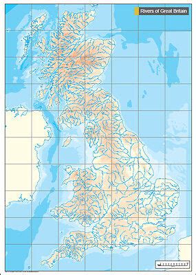 rivers  great britain wall map map size cm  cm rivers