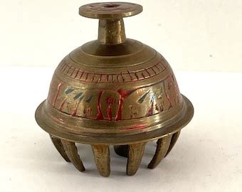 Vintage Brass Indian Elephant Claw Bell Etsy