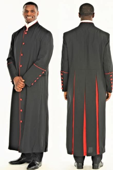 001 Mens Adam Clergy Robe In Black And Red