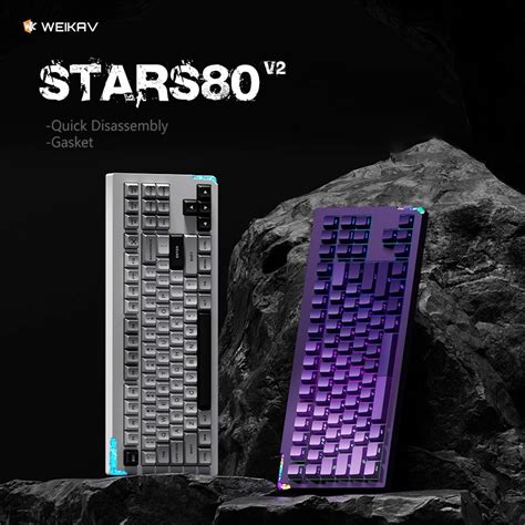 LW Weikav STARS80 V2 คยบอรดอลมเนยม Hot Swap คยบอรดไรสาย Barebone การปรบแตง TKL